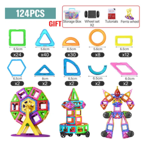 21-180pcs Big Size Magnetic Designer Magnet Building Blocks Construction Set Magnetic Bircks DIY Toys For Children Gifts