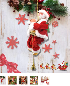 Electric Climbing Santa Claus Christmas Decor Xmas Tree Hanging Ornament Gift