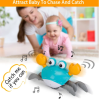 Crawling Crab Baby Toy with Music and LED Light for Kid Interactive Learning Toy Automatically Avoid Obstacles Walking Dancing Toy