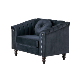 Black Lint Chair Sofa Set