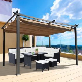 13 x 10 Ft Outdoor Patio Retractable Pergola With Canopy Sun shelter Pergola for Gardens,Terraces,Backyard