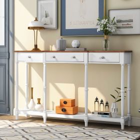 U_STYLE Solid Wood Console Table, Classic Entryway Table with Storage Shelf and Drawer for Home (As Same As WF212302AAX)